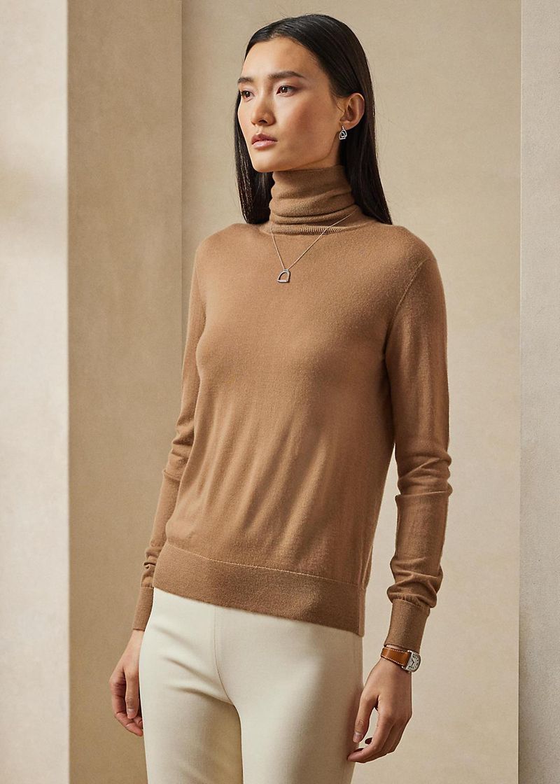 Sueter Ralph Lauren Mujer Cashmere Turtleneck Chile Marrones XVREN-2347